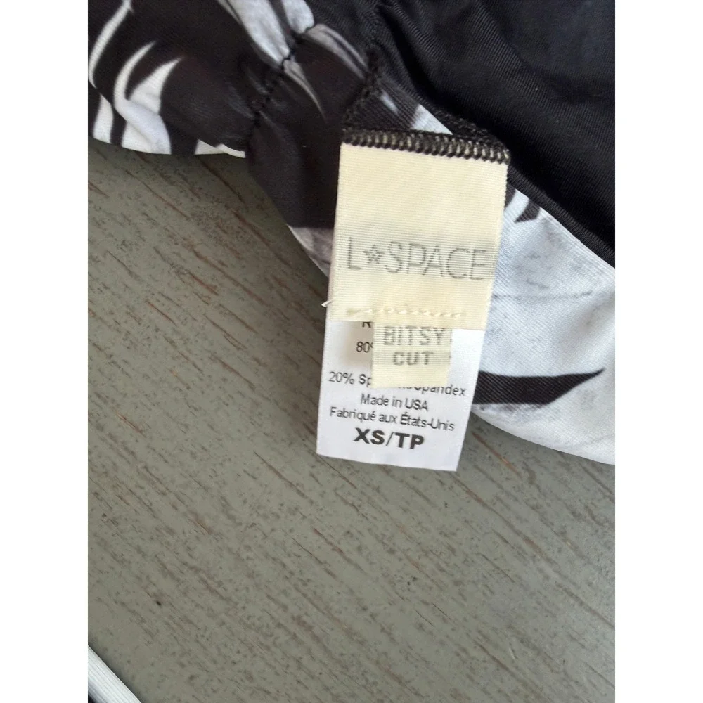 L Space Zebra Print High Waisted Bikini Bottoms Black White XS Cheeky Swimwear